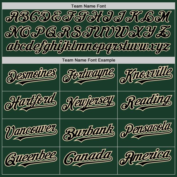 Custom Green Black-City Cream 3 Colors Arm Shapes Authentic Baseball Jersey - Image 5