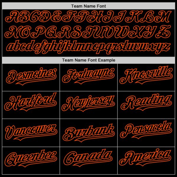Custom Black Orange Bomber Full-Snap Varsity Letterman Hoodie Jacket - Image 4