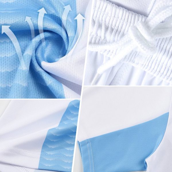 Custom Gold Purple-White Gradient Arrow Sublimation Soccer Uniform Jersey - Image 3