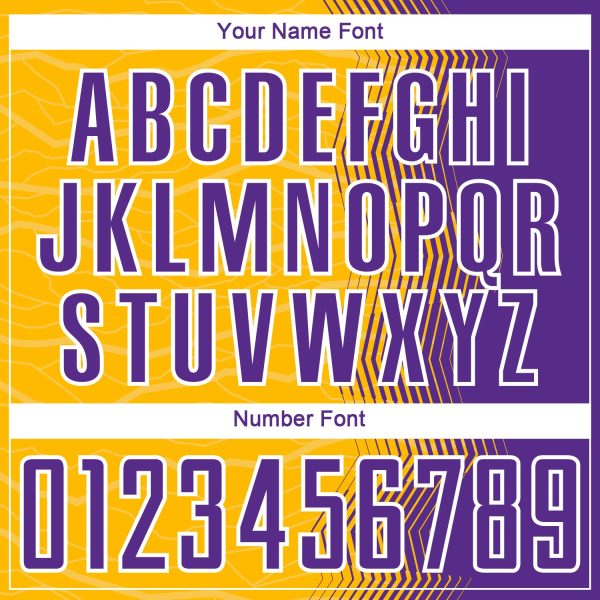 Custom Gold Purple-White Gradient Arrow Sublimation Soccer Uniform Jersey - Image 6