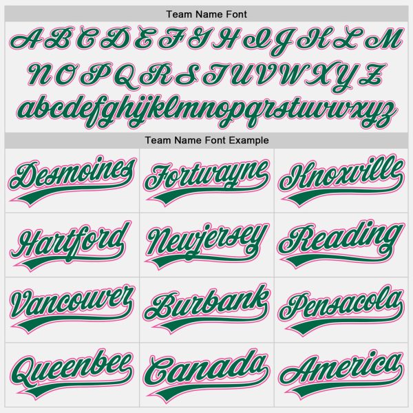 Custom White Kelly Green Pinstripe Kelly Green-Pink Authentic Baseball Jersey - Image 4